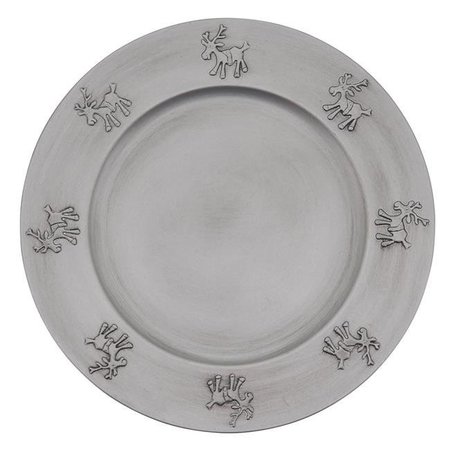 SARO LIFESTYLE SARO CH926.S13R Charger Plates with Reindeer Design - Set of 4 CH926.S13R